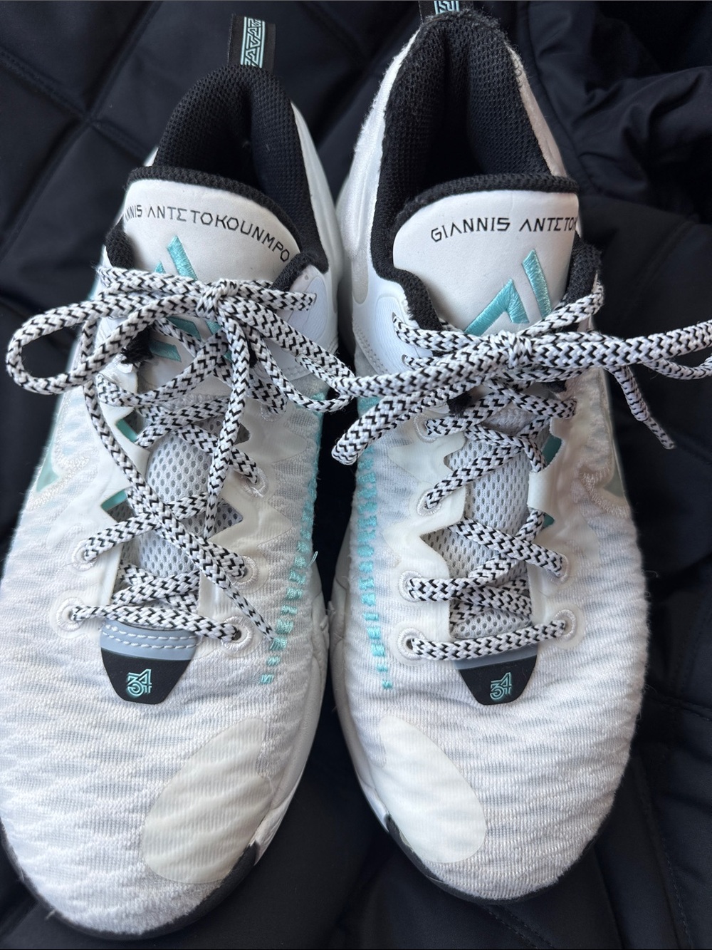 Giannis Antetokounmpo Signature Nike Shoes - White with Teal Accents